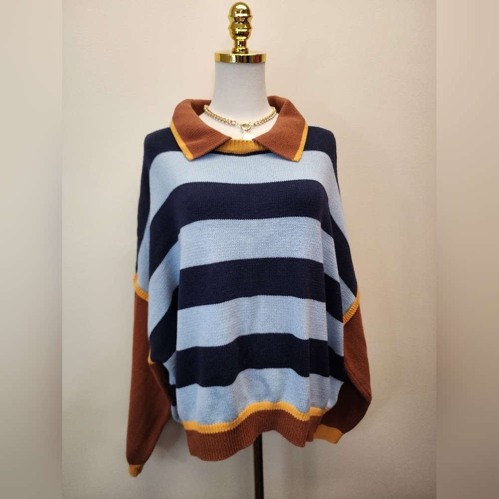 Callahan Archie Striped Nautical Pullover Sweater Women’s Size 1X